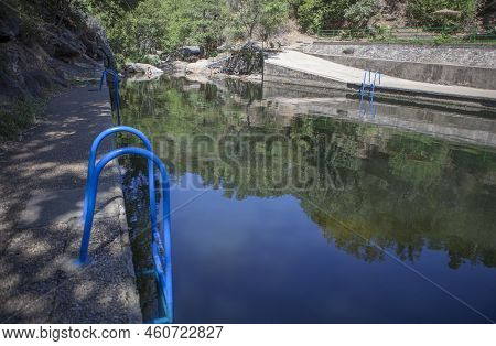 Vadillo Natural Swimming Pool. Crystal-clear Waters Spot In The Heart Of La Vera County. Losar De La