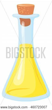 Oil Glass Bottle Icon. Cartoon Cooking Ingridient Isolated On White Background