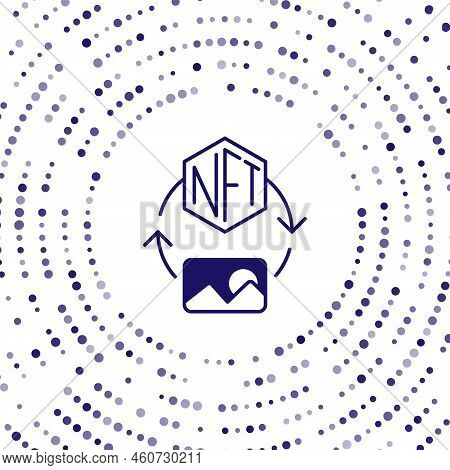 Blue Nft Digital Crypto Art Icon Isolated On White Background. Non Fungible Token. Abstract Circle R