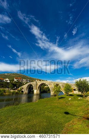 Arslanagic Bridge On Trebisnjica River In Trebinje, Bosnia And Herzegovina