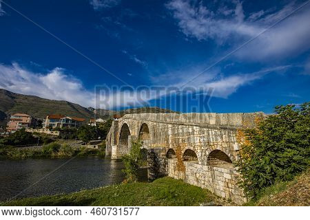 Arslanagic Bridge On Trebisnjica River In Trebinje, Bosnia And Herzegovina