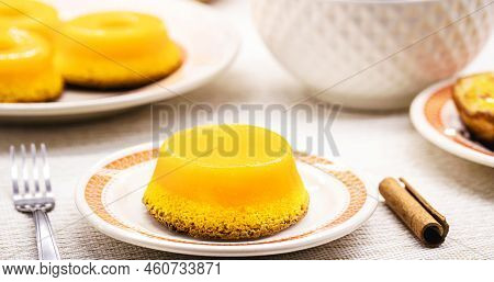 Quindim Or Brisa Do Lis, Typical Sweet From Brazil And Portugal, Made With Egg Yolks, Almonds Or Gra