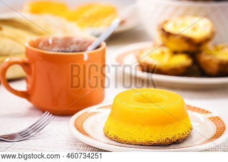 Quindim Or Brisa Do Lis, Typical Sweet From Brazil And Portugal, Made With Egg Yolks, Almonds Or Gra