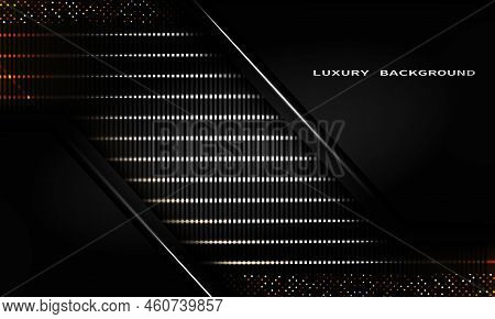 Luxury Elegant Black Background, With Metal Gradient And Overlapping Shapes, With Light Effect