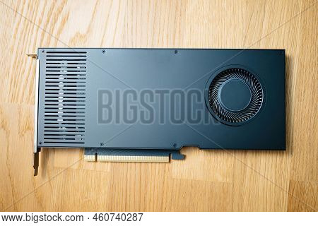 London, United Kingdom - Aug 5, 2022: Directly Above View Of Nvidia Rtx A4000 Ampere Workstation Pro