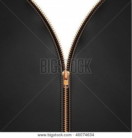 Schwarzes Leder-Hintergrund mit offenen Reißverschlüsse - Raster-version