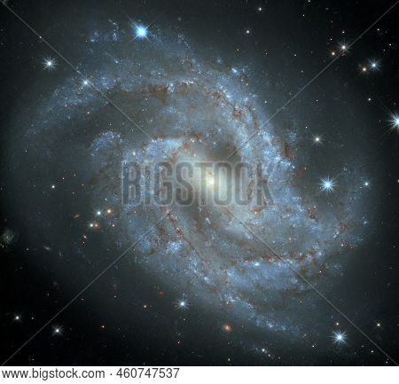 Spiral Galaxy Ngc 2525 Constellation Of Puppis. Elements Of This Picture Furnished By Nasa