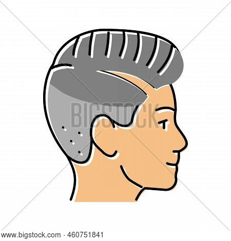 Elegance Man Hairstyle Color Icon Vector. Elegance Man Hairstyle Sign. Isolated Symbol Illustration