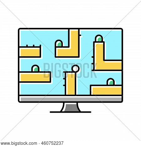 Puzzle Platform Video Game Color Icon Vector. Puzzle Platform Video Game Sign. Isolated Symbol Illus