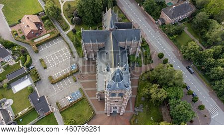 Sint-lenaarts, Brecht, Antwerp, Belgium, 6th Of June, 2022, Aerial View, Shot By A Drone Of The Late