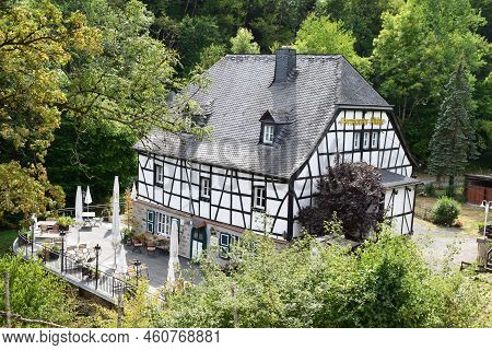 Roes, Germany 08 16 2022: Pyrmonter Mühle, Former Mill That Became A Restaurant