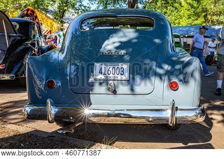 Falcon Heights, Mn - June 17, 2022: Low Perspective Rear View Of A 1952 Sears Allstate Hardtop Coupe