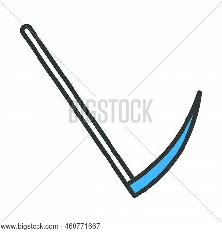 Scythe Icon. Editable Bold Outline With Color Fill Design. Vector Illustration.