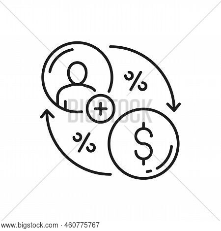 Affiliate Marketing, Partner Program And Networking, New Partners And Earn Bonus Money Chain Outline