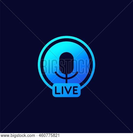 Live Stream, Online Session Icon For Web