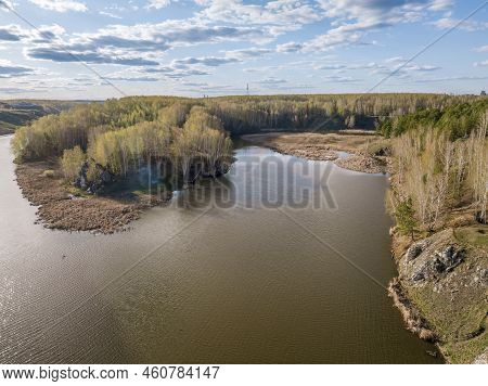 Confluence Of The Iset And Kamenka Rivers In The City Kamensk-uralskiy. Iset And Kamenka Rivers, Kam