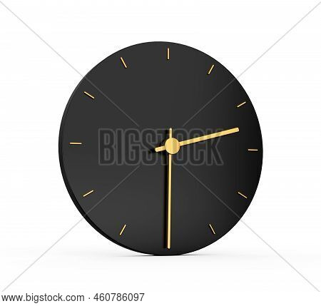 Premium Gold Clock Icon Isolated Half Past Two O Clock Black Icon 2:30 Or 14:30 O'clock Time Icon Tw