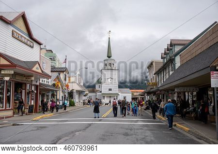Sitka, Alaska - July 26, 2022 - View Of Sitka's Historic St. Michael's Orthodox Church Which Dates F