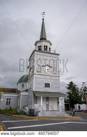 Sitka, Alaska - July 26, 2022 - Detail  Of Sitka's Historic St. Michael's Orthodox Church Which Date