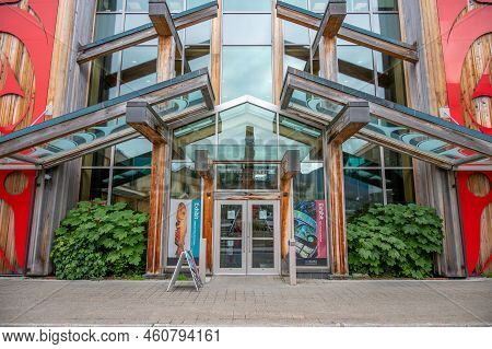 Juneau, Alaska - July 27, 2022: Exterior Detail Of The Sealaska Heritage Institute.