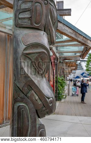 Juneau, Alaska - July 27, 2022: Exterior Detail Of The Sealaska Heritage Institute.
