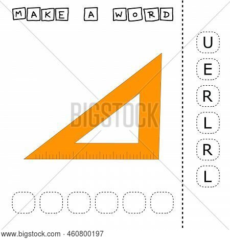 Alphabet Logic For Preschool Kid.  Collect The Word Ruller From Scattered Letters