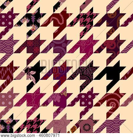 Patchwork Textile Pattern. Seamless Quilting Design Background.