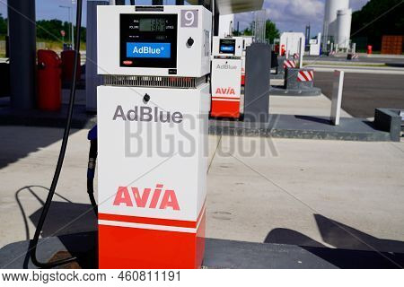 Bordeaux , Aquitaine  France - 08 31 2022 : Avia Adblue Logo Text Sign Gas Filling Fuel Station Grou