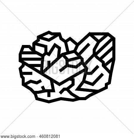 Garnet Stone Rock Line Icon Vector. Garnet Stone Rock Sign. Isolated Contour Symbol Black Illustrati
