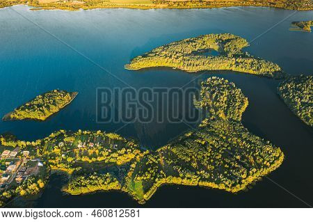 Lyepyel, Lepel Lake, Beloozerny District, Vitebsk Region. Aerial View Of Lyepyel Cityscape Skyline I