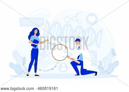 Bioengineering Abstract Concept Flat Vector Illustration. Genetic Engineering, Genetically Modified 