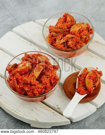 Made From Chilies And Onions, Then Given Anchovies Or Pieces Of Petai Or Jengkol. When Stirred Toget