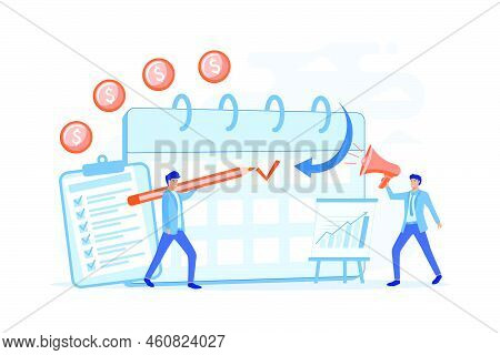 Man Doing Purchases From Shopping List. Customer With Package, Buying Goods. Purchase Agreement, In-