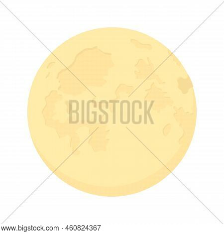 Full Moon Semi Flat Color Vector Object