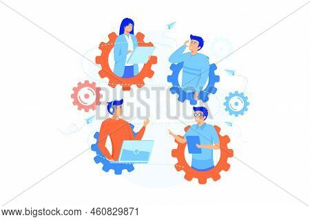 It Team Members Working As One Mechanizm. Dedicated Team - Software Development Professionals Engage