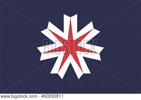 Flag Of Hokkaido Prefecture (japan) - Vector, Ezo, Yezo, Yeso, Or Yesso, Seven-pointed Star,