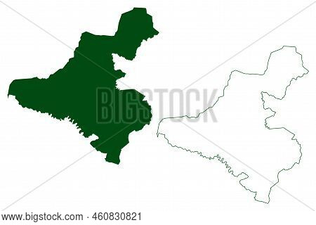 Acatepec Municipality (free And Sovereign State Of Guerrero, Mexico, United Mexican States) Map Vect