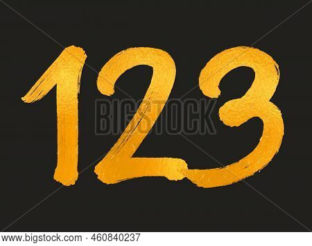 123 Number Logo Vector Illustration, 123 Years Anniversary Celebration Vector Template,  123th Birth