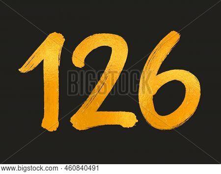126 Number Logo Vector Illustration, 126 Years Anniversary Celebration Vector Template,  126th Birth