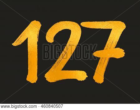 127 Number Logo Vector Illustration, 127 Years Anniversary Celebration Vector Template,  127th Birth