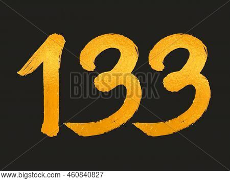 133 Number Logo Vector Illustration, 133 Years Anniversary Celebration Vector Template,  133th Birth