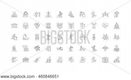 Perfomance Ideas, Linear Icons, Line Signs Set, Vector Collection