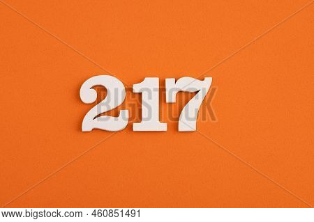 Number 217 - On Orange Foam Rubber Background