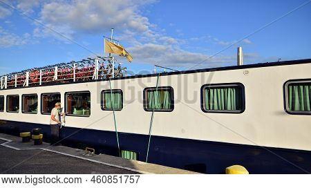 Szczecin. Poland. 30 August 2022. View Of The Intimate And Deluxe Ms Princess Ship Moored At Bouleva