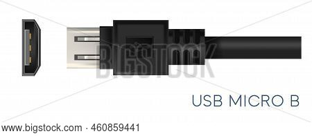 Usb Micro B Type Of Connectors For Gadgets Vector