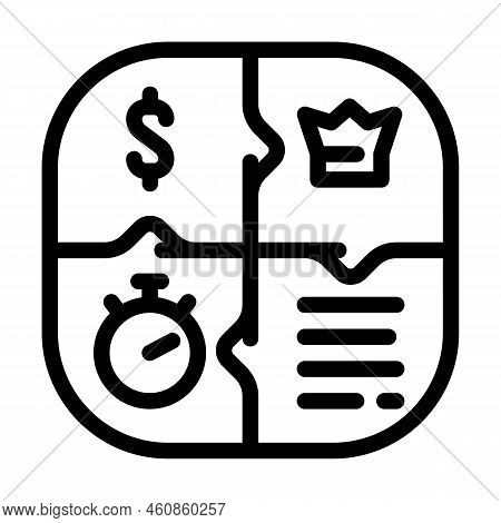 Bant Budget Authority Needs Timeline Line Icon Vector. Bant Budget Authority Needs Timeline Sign. Is