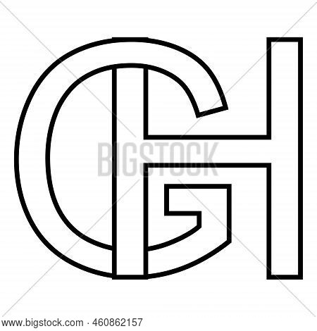 Logo Sign Gh Hg Icon Nft Interlaced Letters G H