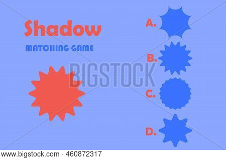 Matching Game. Geometric Figures Connection With Shadows. Educational Preschool Kids Quiz. Learning 