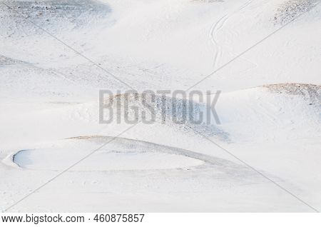 Barren Snow Covered Landscape In Waterbury Vermont Usa