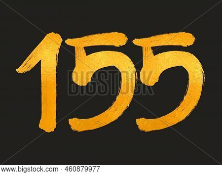 155 Number Logo Vector Illustration, 155 Years Anniversary Celebration Vector Template,  155th Birth